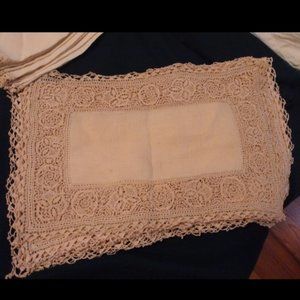 Antique lace placemats and napkins set of 7/8
